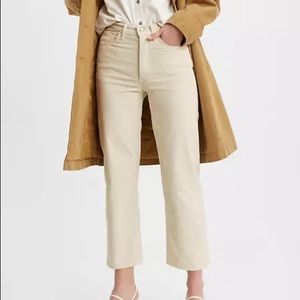 levi’s ribcage corduroy white jeans